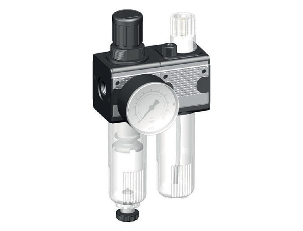 FRL 2 Parties G1/4'' 1200l/min 0.1-3.0bar/1-44psi Semi-Auto Métal Multifix 1