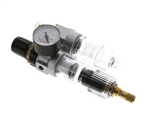 FRL 2 Parties G1/8'' 350l/min 0.5-6.0bar/7-87psi Auto Polycarbonate Standard 0