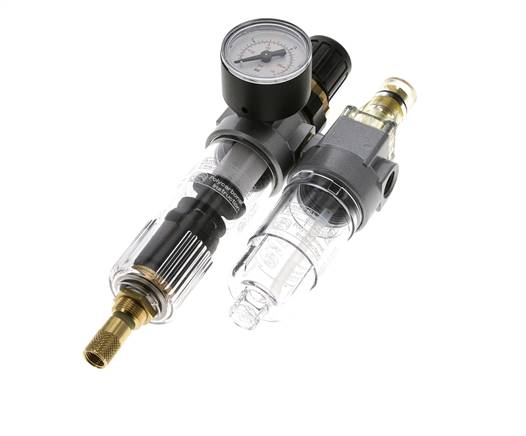 FRL 2 Parties G1/4'' 350l/min 0.5-10.0bar/7-145psi Auto Polycarbonate Standard 0