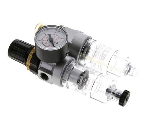 FRL 2 Parties G1/4'' 350l/min 0.5-16.0bar/7-232psi Semi-Auto Polycarbonate Standard 0