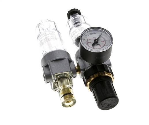FRL 2 Parties G1/8'' 350l/min 0.5-10.0bar/7-145psi Semi-Auto Polycarbonate Standard 0