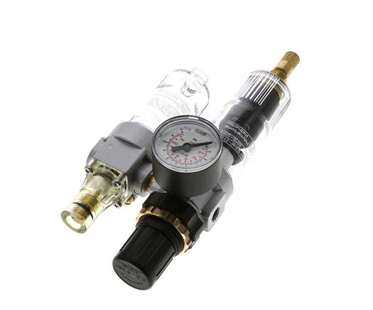 FRL 2 Parties G1/8'' 350l/min 0.5-6.0bar/7-87psi Auto Polycarbonate Standard 0