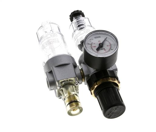 FRL 2 Parties G1/4'' 350l/min 0.5-10.0bar/7-145psi Semi-Auto Polycarbonate Standard 0