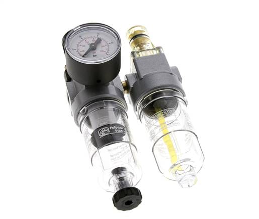 FRL 2 Parties G1/8'' 350l/min 0.5-16.0bar/7-232psi Semi-Auto Polycarbonate Standard 0