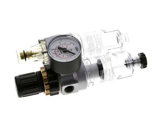 FRL 2 Parties G1/4'' 350l/min 0.5-6.0bar/7-87psi Semi-Auto Polycarbonate Standard 0