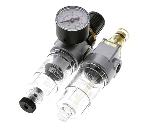 FRL 2 Parties G1/4'' 350l/min 0.5-16.0bar/7-232psi Semi-Auto Polycarbonate Standard 0