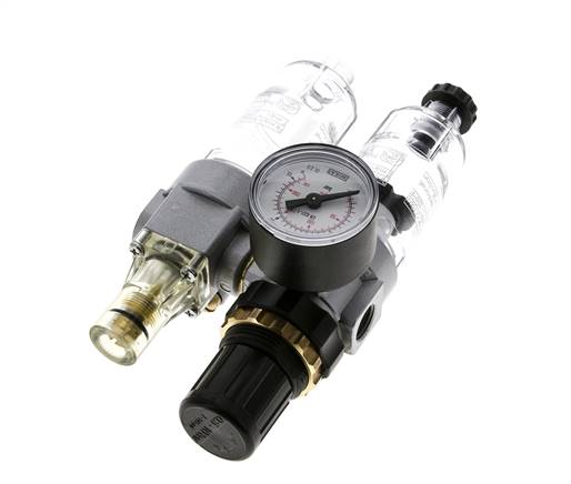 FRL 2 Parties G1/4'' 350l/min 0.5-10.0bar/7-145psi Semi-Auto Polycarbonate Standard 0