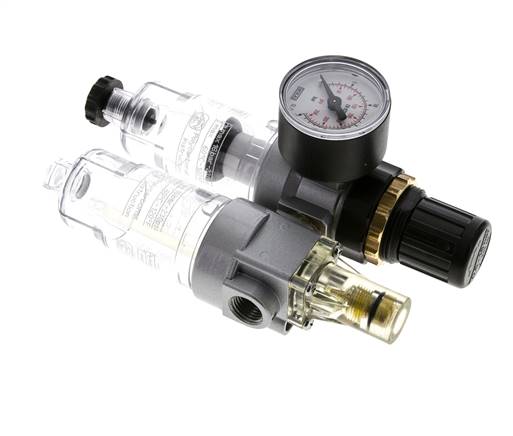 FRL 2 Parties G1/4'' 350l/min 0.5-16.0bar/7-232psi Semi-Auto Polycarbonate Standard 0