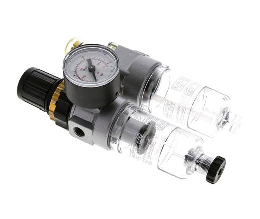 FRL 2 Parties G1/8'' 350l/min 0.5-10.0bar/7-145psi Semi-Auto Polycarbonate Standard 0