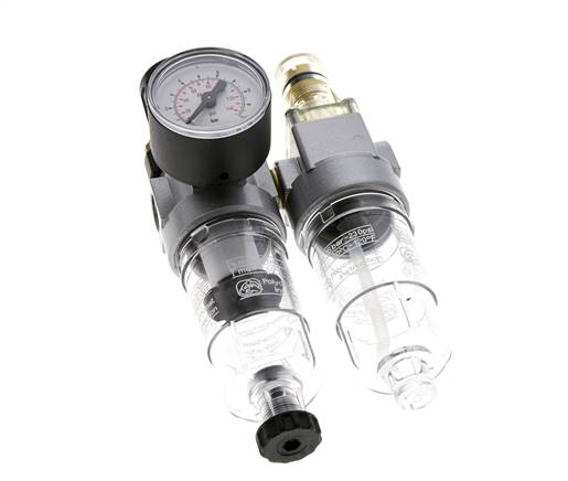 FRL 2 Parties G1/4'' 350l/min 0.5-6.0bar/7-87psi Semi-Auto Polycarbonate Standard 0