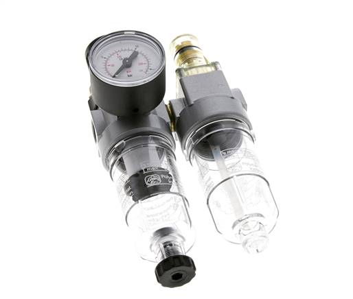 FRL 2 Parties G1/4'' 350l/min 0.5-10.0bar/7-145psi Semi-Auto Polycarbonate Standard 0