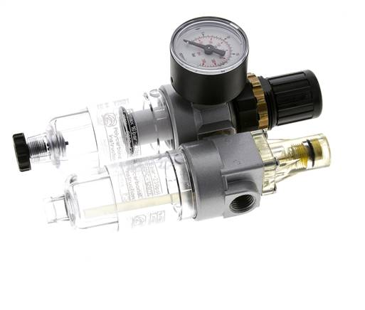 FRL 2 Parties G1/4'' 350l/min 0.5-16.0bar/7-232psi Semi-Auto Polycarbonate Standard 0