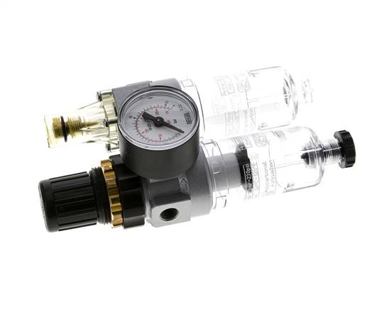 FRL 2 Parties G1/8'' 350l/min 0.5-10.0bar/7-145psi Semi-Auto Polycarbonate Standard 0