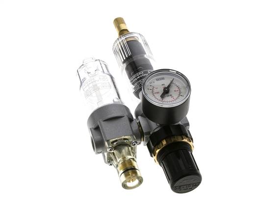 FRL 2 Parties G1/4'' 350l/min 0.5-10.0bar/7-145psi Auto Polycarbonate Standard 0