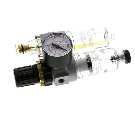 FRL 2 Parties G1/8'' 350l/min 0.5-16.0bar/7-232psi Semi-Auto Polycarbonate Standard 0