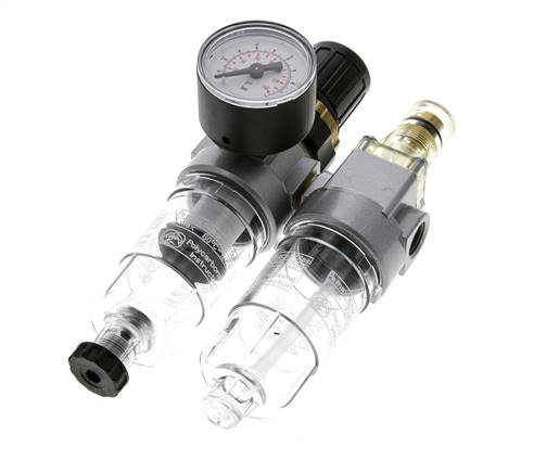 FRL 2 Parties G1/4'' 350l/min 0.5-6.0bar/7-87psi Semi-Auto Polycarbonate Standard 0