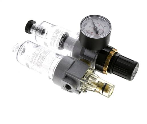 FRL 2 Parties G1/8'' 350l/min 0.5-10.0bar/7-145psi Semi-Auto Polycarbonate Standard 0