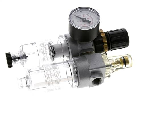 FRL 2 Parties G1/4'' 350l/min 0.5-10.0bar/7-145psi Semi-Auto Polycarbonate Standard 0