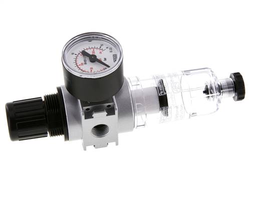 Filtre-régulateur G1/4'' 1450l/min 0.5-10.0bar/7-145psi Manomètre 40 mm Multifix 0