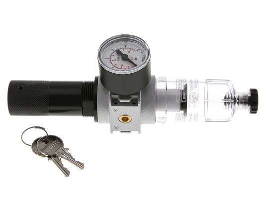 Filtre-régulateur G1/8'' 1450l/min 0.1-3.0bar/1-44psi Manomètre 40 mm Cylinder Lock Multifix 0