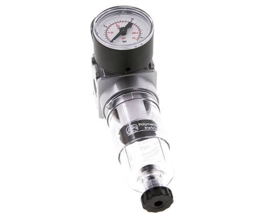 Filtre-régulateur G1/4'' 1450l/min 0.5-10.0bar/7-145psi Manomètre 40 mm Multifix 0