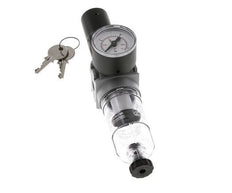 Filtre-régulateur G1/8'' 1450l/min 0.5-10.0bar/7-145psi Manomètre 40 mm Serrure à cylindre Multifix 0