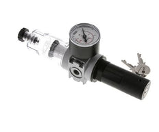 Filtre-régulateur G1/8'' 1450l/min 0.5-10.0bar/7-145psi Manomètre 40 mm Serrure à cylindre Multifix 0