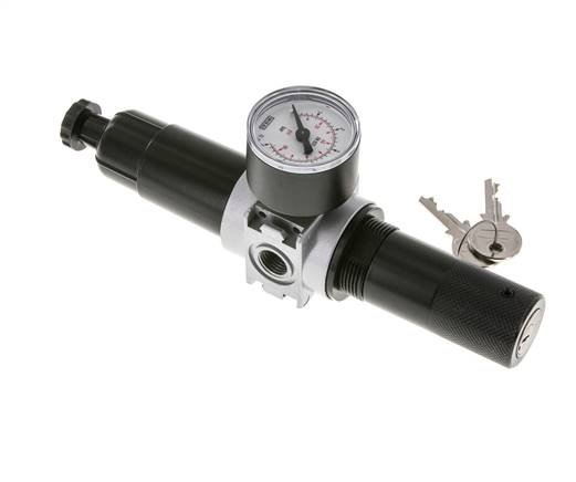 Filtre-régulateur G1/4'' 1450l/min 0.1-3.0bar/1-44psi Manomètre 40 mm Cylinder Lock Multifix 0