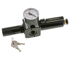Filtre-régulateur G3/8'' 1600l/min 0.5-16.0bar/7-232psi Verrouillage semi-automatique du cylindre en métal Multifix 1
