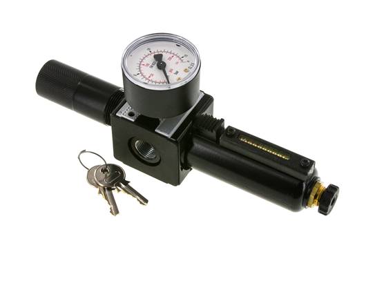 Filtre-régulateur G3/8'' 1600l/min 0.5-10.0bar/7-145psi Verrouillage semi-automatique du cylindre en métal Multifix 1