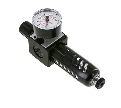 Filtre-régulateur G3/8'' 1600l/min 0.2-6.0bar/3-87psi Cage de protection semi-automatique en polycarbonate Multifix 1