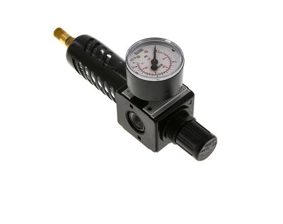 Filtre-régulateur G3/8'' 1600l/min 0.5-10.0bar/7-145psi Cage de protection automatique Polycarbonate Multifix 1