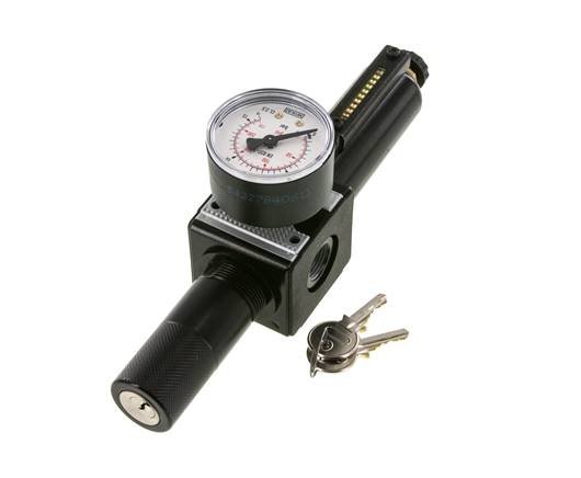 Filtre-régulateur G3/8'' 1600l/min 0.5-10.0bar/7-145psi Verrouillage semi-automatique du cylindre en métal Multifix 1