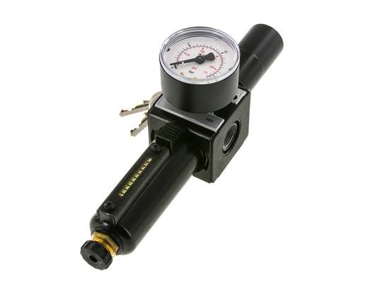 Filtre-régulateur G3/8'' 1600l/min 0.5-10.0bar/7-145psi Verrouillage semi-automatique du cylindre en métal Multifix 1