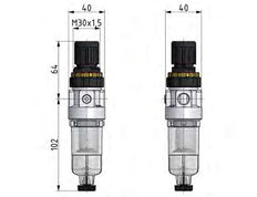 Filtre-régulateur G1/8'' 350l/min 0.5-6.0bar/7-87psi Standard 0