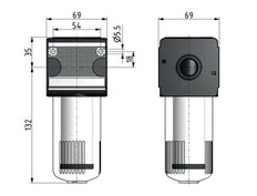 Filtre 0.3microns G1/2'' 1500l/min Sans Drainage Vide Métal Multifix 2