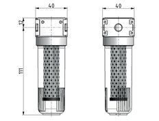 Filtre à charbon actif G1/4'' 380l/min Semi-Auto Polycarbonate Multifix 0