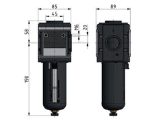 Pré-filtre 0.3microns G1'' 2000l/min Semi-Auto Cage de Protection en Polycarbonate Multifix 4