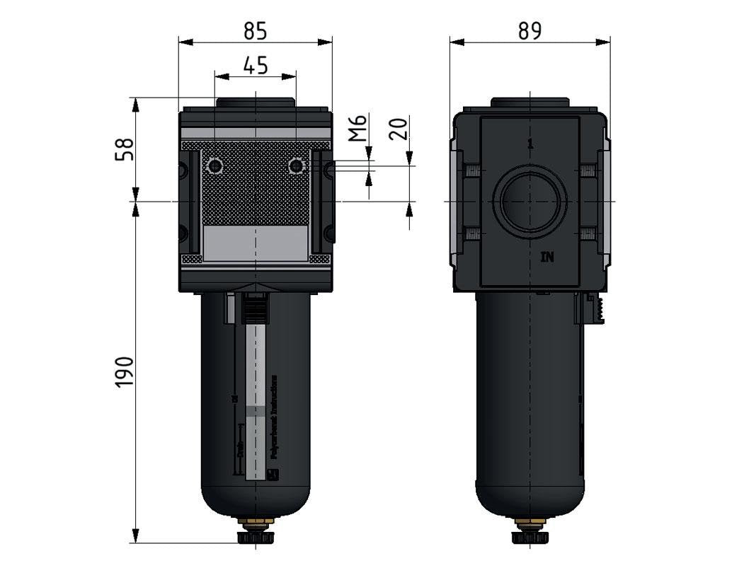 Pré-filtre 0.3microns G3/4'' 2000l/min Semi-Auto Cage de Protection en Polycarbonate Multifix 4