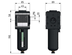 Microfiltre 0.01microns G3/4'' 1500l/min Cage de Protection Semi-Auto en Polycarbonate Multifix 4