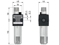 Micro Oil-Fog Lubricator G1/4'' Multifix 1