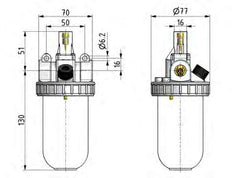 Lubrificateur G1/2'' Polycarbonate Standard 2