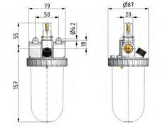 Lubrificateur G1/2'' Polycarbonate Standard 3