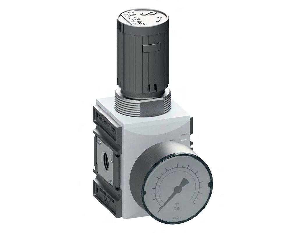 Regulateur de pression pour assemblage de collecteur G1/4''&3/8'' 2500l/min 0.5-8.0bar/7-116psi PA Futura 1