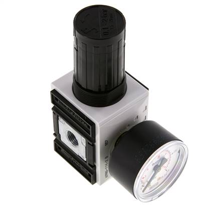 Régulateur de pression de précision G1/4'' 2000l/min 0.1-2.0bar/1-29psi PA Futura 1