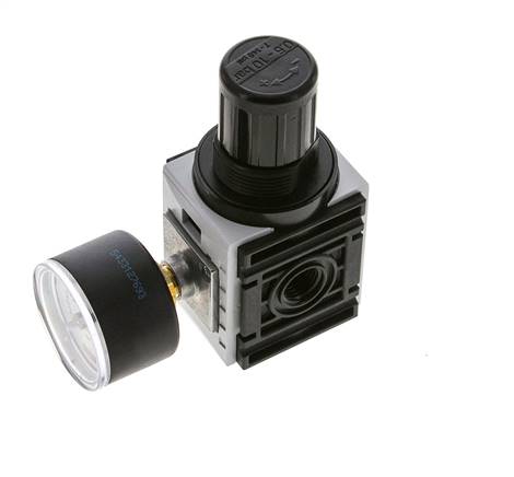 Régulateur de pression pour assemblage de collecteur G1/4'' 1000l/min 0.5-10.0bar/7-145psi Manomètre 40 mm Futura 0