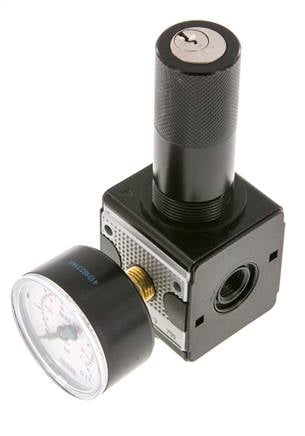 Régulateur de pression de précision G1/4'' 2100l/min 0.1-3.0bar/1-44psi Verrouillage du cylindre en fonte de zinc Multifix 1