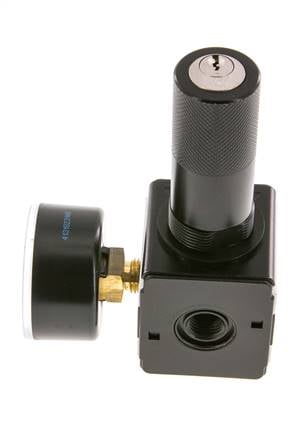 Régulateur de pression de précision G1/4'' 2100l/min 0.1-3.0bar/1-44psi Verrouillage du cylindre en fonte de zinc Multifix 1