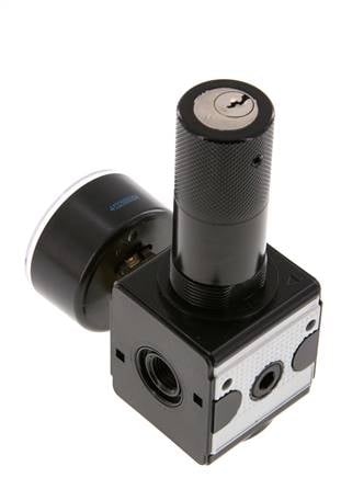 Régulateur de pression de précision G1/4'' 2100l/min 0.2-6.0bar/3-87psi Verrouillage du cylindre en fonte de zinc Multifix 1