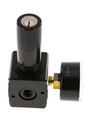 Régulateur de pression de précision G1/4'' 2100l/min 0.2-6.0bar/3-87psi Verrouillage du cylindre en fonte de zinc Multifix 1